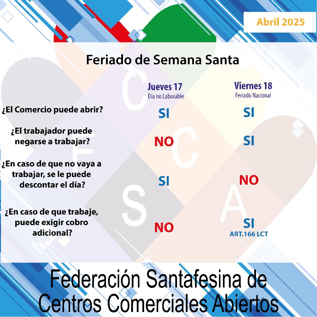 Feriado de Semana Santa – Federación Santafesina